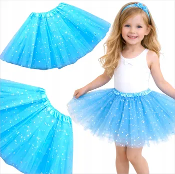 Dámská sukně TYLOVÁ SUKNĚ PRO DÍVKU BALETKA TUTU VOLÁNKY GLAMOUR MODRÁ