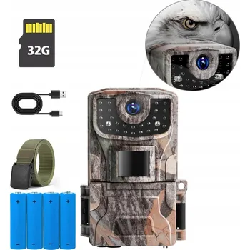 Bezpečnostní kamera KAMERA LEŚNA MYŚLIWSKA FOTOPUŁAPKA IR 2K 36MPX + 32 GB SD KARTA
