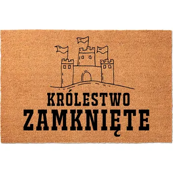 Rohožka KOKOSOVÁ VSTUPNÍ ROHOŽKA PŘED DVEŘE 40X60 CM - ZÁBAVNÁ - KRÁLOVSTVÍ ZAVŘENO