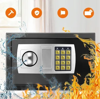 Trezor DOMÁCÍ TREZOR OCELOVÁ KAZETA ELEKTRONICKÝ ZÁMEK DIGITÁLNÍ KÓD KLÍČ PEVNÝ