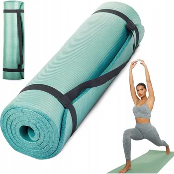 podložka na cvičení Fitness podložka na jógu SILNÁ cestovní s držadlem MINT