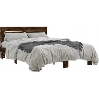 Postel Rám postele 203 x 123 x 81 cm v barvě kouřového dubu