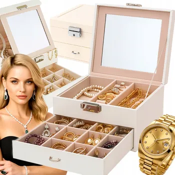 Šperkovnice ŠPERKOVNICE KUFŘÍK ORGANIZÉR NA ŠPERKY A HODINKY