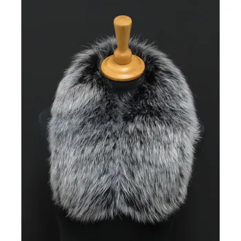 Špongr Kožešinový lem límec na kapuci z finského mývalovce 10038 BLACK & WHITE KRÁTKÝ 60 CM