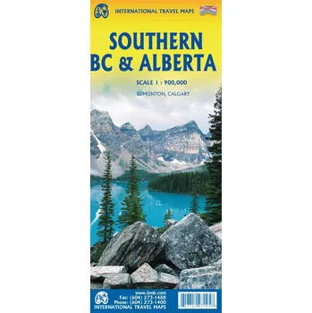 ITMB Publishing mapa British Columbia Columbia South / Alberta South 1:900 t.