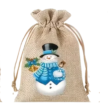 Sáček na potraviny Stahovací sáček - se sněhulákem VII (10,0 x 15,0 cm)