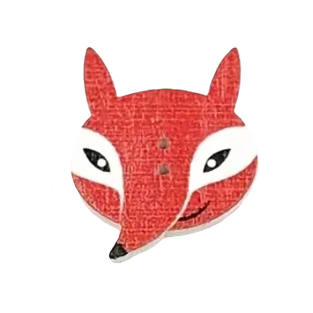 Knoflík Knoflík dřevěný hlava liška