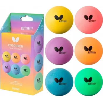 Pingpongový míček Míčky na stolní tenis pingpongové míčky BUTTERFLY 6 ks barevné