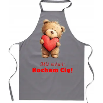 Kuchyňská zástěra Personalizovaná kuchyňská zástěra - Dárek na Valentýna - Medvídek říká: Miluji Tě