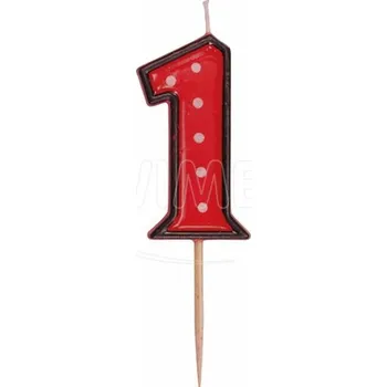 Svíčka Číslová svíčka na špejli "1" 50mm [1 ks]