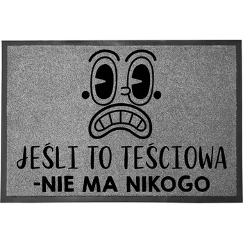Vstupní rohožka šedá POD DVEŘE 40x60 cm - KDYŽ JE TCHYNĚ, NIKDO TU NENÍ