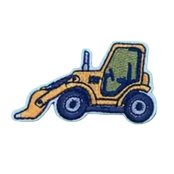 Nášivka Nažehlovací nášivka - stavební stroj se lžící (7,0 x 4,1 cm)