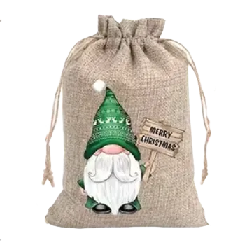 Vánoční dekorace Plátěný pytlík - vánoční skřítek VI (10,0 x 15,0 cm)