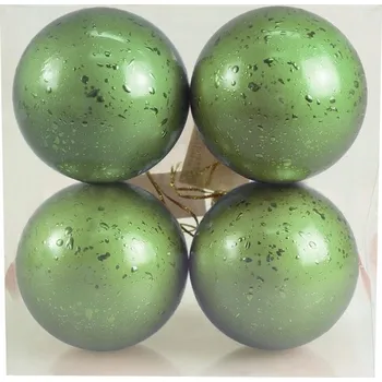 Vánoční dekorace Sada koulí s efektem rosy (4 ks) - šalvějové vánoční baňky na stromeček, svátky