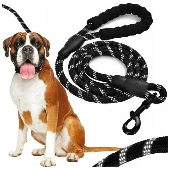 Vodítko pro psa VODÍTKO TRÉNINKOVÉ LANO 170 CM S REFLEXNÍMI PRVKY SILNÁ KARABINA HIT