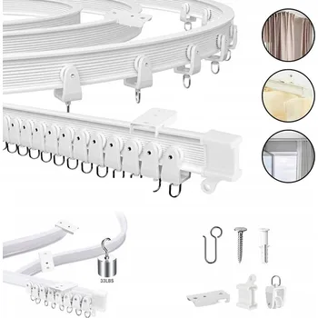 GARNÝŽ FLEXIBILNÍ NA STROP NEBO STĚNU, ZÁCLONOVÁ LIŠTA 5 M, OHÝBATELNÁ