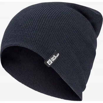 Čepice Čepice pletená Jack Wolfskin Rib Beanie - Tmavě modrá