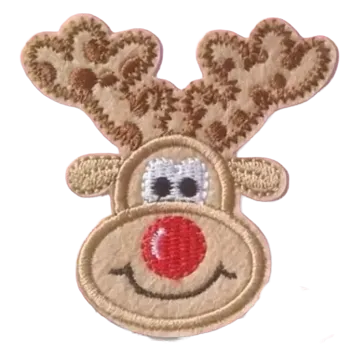 Nášivka Nažehlovací nášivka - vánoční sob (7,0 x 7,2 cm)