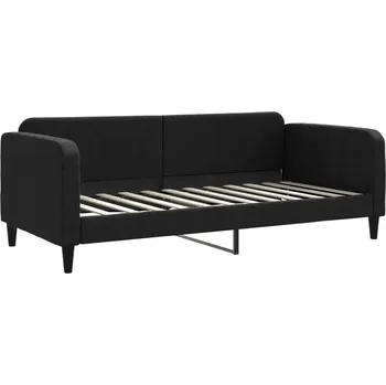 Pohovka Černá rozkládací pohovka, 223 x 100 x 75 cm, látka, kov, dřevo