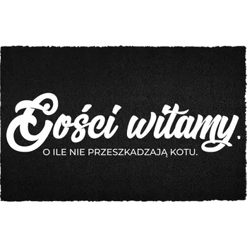 Rohožka KOKOSOVÁ ROHOŽKA 40X60 KE DVEŘÍM HIT NÁPIS HOST? NERUŠIT KOČKU