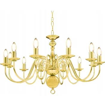 Lustr, zlatý, na 12 žárovek E14