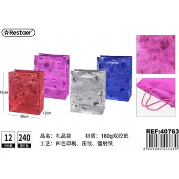 Dárková taška Rest.aer- Dárková taška s reliéfním vzorem srdce 42*30*12CM