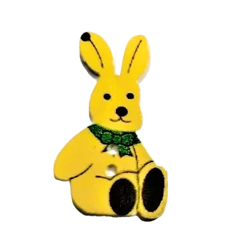 Knoflík Knoflík dřevěný zajíc žlutý