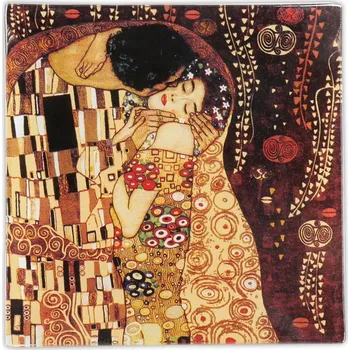 Talíř DEKORATIVNÍ TALÍŘ GUSTAV KLIMT POLIBEK - OZDOBNÝ TALÍŘ S UMĚLECKÝM MOTIVEM