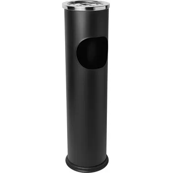 Odpadkový koš Koš odp. d15,5cmx56cm, černá popelnice, stojící, kov