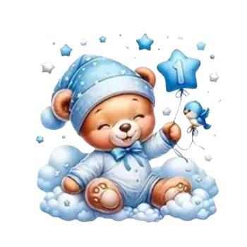 Nažehlovací obrázek - medvídek s balónky V (8,0 x 7,8 cm)