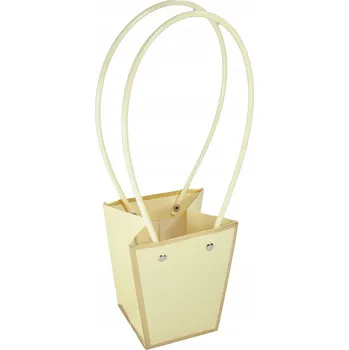 Obraz Papírové tašky na květiny 12 cm – Flower Box KRÉMOVĚ ZLATÉ 10 Ks