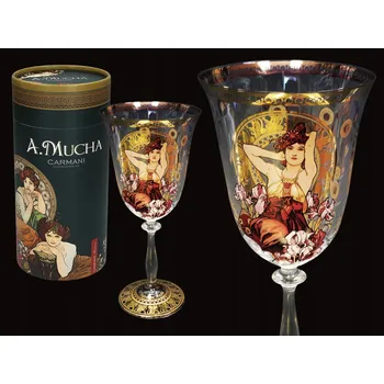 Sklenice SKLENICE NA VÍNO Alfons Mucha AMETYST, DRAHÉ KAMENY