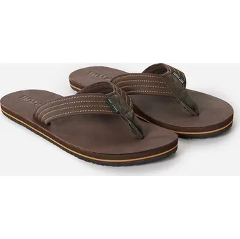 Pánské žabky RIP CURL žabky - Revival Leather Open Toe Dark Brown (1592)