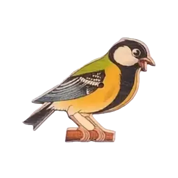 Knoflík Knoflík dřevěný pták - sýkorka