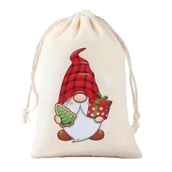 Dárková taška Stahovací sáček - s vánočním skřítkem VI (10,0 x 15,0 cm)
