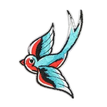 Nažehlovací nášivka - letící ptáček B (6,0 x 5,5 cm)