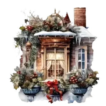 Vánoční dekorace Nažehlovací obrázek - vánoční okno I (21,2 x 23,2 cm)