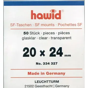 Obal pro sběratelský předmět Leuchtturm HAWID přířezy 20 x 24 mm, transparentní (bal. 50 ks)