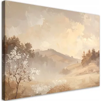 Obraz Obraz do obýváku ložnice, Pastelová krajina hor a stromů Rustikální 30x20