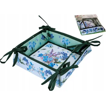 chlebník KOŠÍK NA PEČIVO CHLÉB ROHLÍKY LÁTKOVÝ KVĚTINY MALÝ KOŠÍČEK NA STŮL