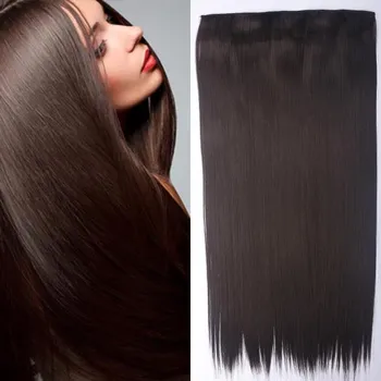 Clip in vlasy - 60 cm dlouhý pás vlasů - odstín - 4 (čokoládově hnědá)