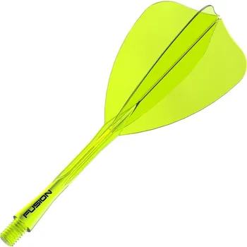 Winmau Fusion Arrow průhledné žluté integrované letky a dlouhé násadky