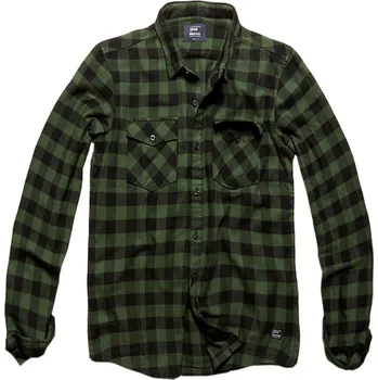 Pánská košile Flanelová košile Vintage Industries Harley zelená