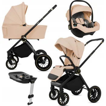 Kočárek Dětský kočárek 4v1: sportovní verze, hluboká korba, autosedačka, základna Isofix BabyLux Rosso