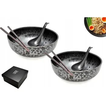 Sada 2 misek s lžícemi a hůlkami - Ramen Koge 20 cm