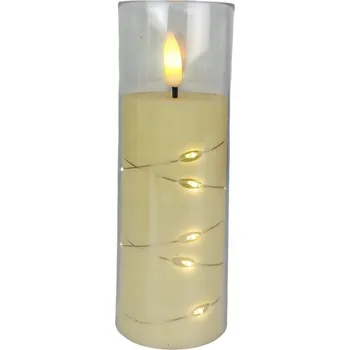 Svíčka LED svíčka v tubě s drátky, efekt plamene svíčky Cortina 12,5 cm