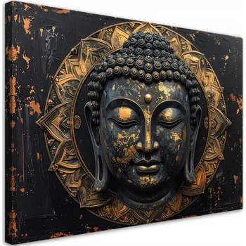 Obraz Moderní obraz do obýváku, ložnice nebo kanceláře, Buddha Zen Spa černý 90x60