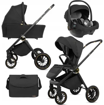 Kočárek Dětský kočárek 3v1 BabyLux ROSSO: Sportovní kočárek, hluboká korba a autosedačka v jednom, multifunkční