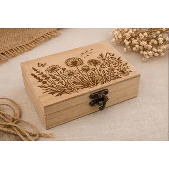 Stylová dřevěná krabička na dárky Velikost: 12,5x7x5cm