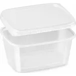 Miska (PP) hranatá průhledná 250ml + víčko [5 x 50 sad]